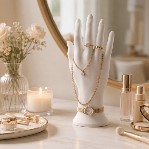 Realistic jewelry display - display, hand