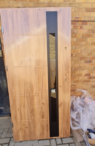 Exterion door with venetian