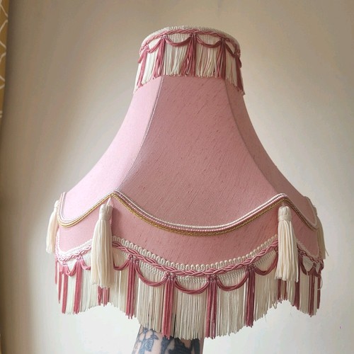Vintage pink lampshade - vintage,