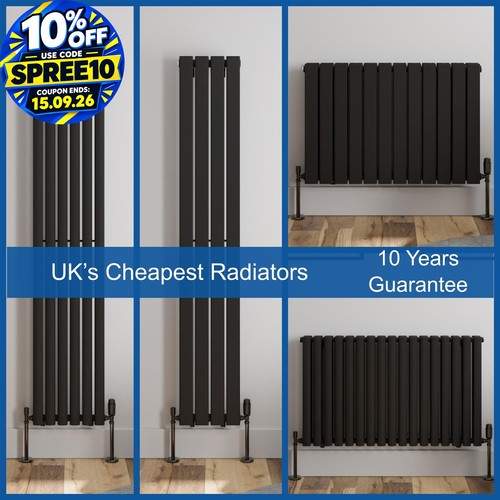 Black designer radiator - black,