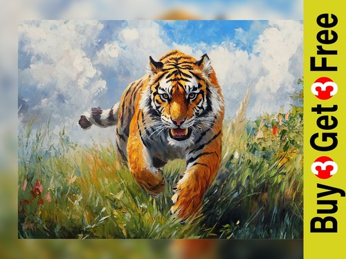 Tiger charge print on - 5"x7",