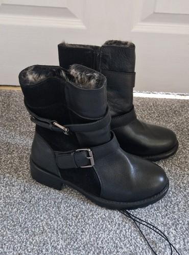 Leather boots size 3 - leather, uk
