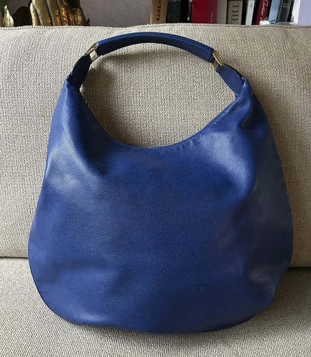 Valextra blue leather half - valextra,