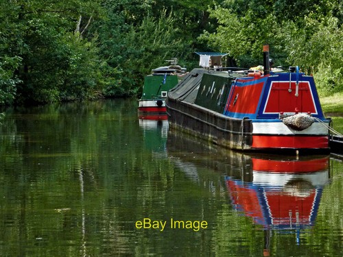 Photo 6x4 moored - moored, narrowboats