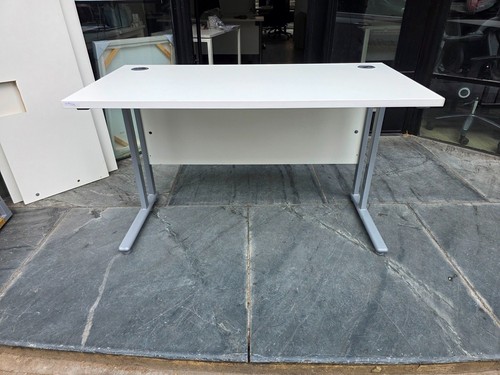 White rectangular office desk - white,