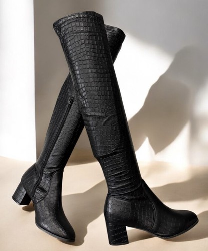 Womens low block heel stretch - low,