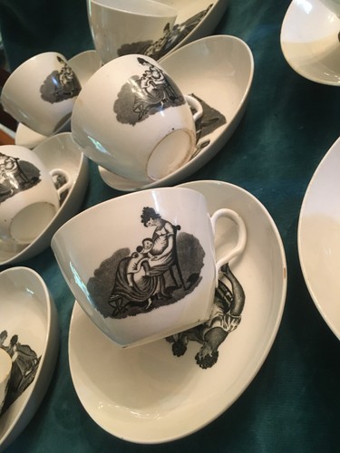 Antique batprint cups and - antique,