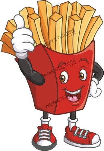 French fries mascot sticker - french,