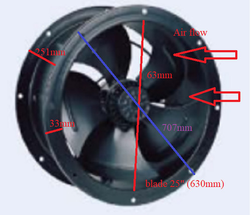 630mm industrial duct fan - 630mm,
