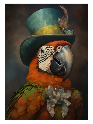Parrot steampunk portrait - parrot,