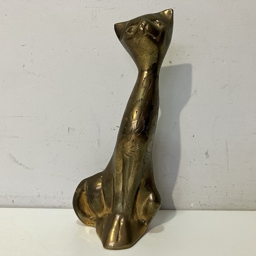 Vintage solid brass - solid, cat
