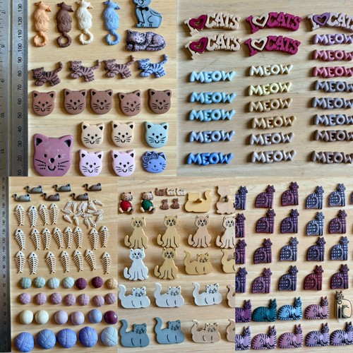 Cat themed card making button - making,