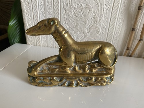 Antique vintage brass - vintage, dog
