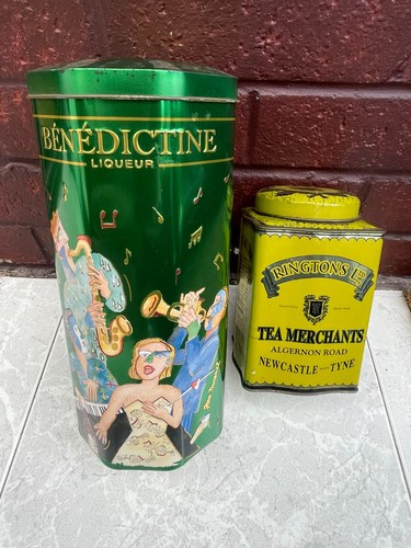 Benedictine liquer tin vintage - benedictine,