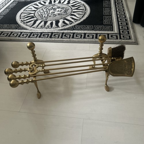 Vintage brass fire place - brass,