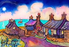 Abereiddy Cottages By Welsh Artist, Dorian Spencer Davies