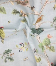 Sanderson Woodland Chorus Sky Blue / Multi Curtain Fabric, Material 139cm width