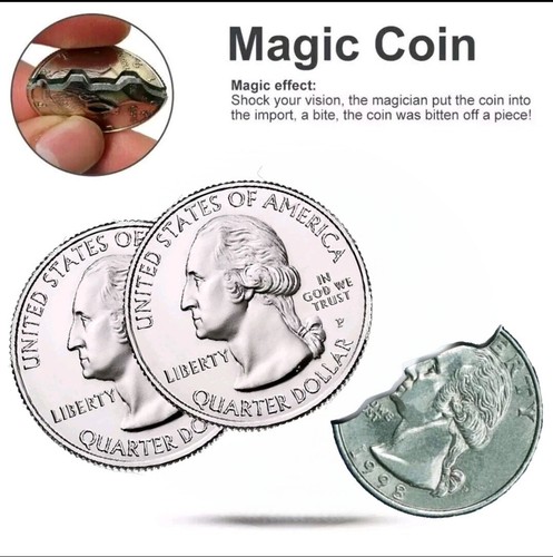 Magic trick restored quarter - restored,
