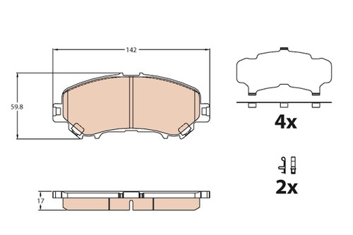 Gdb3631 trw brake - brake, set