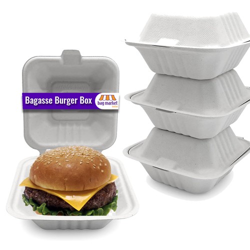 Compostable bagasse burger - compostable,