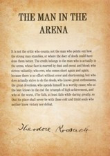 MAN IN THE ARENA Inspirational Motivational Poem Quote Poster Vintage Paper A4