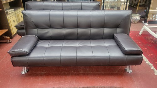 Black faux leather day - faux,