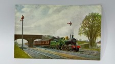 Great Western Railway GWR 4-2-2 Loco on up Worcester Express near Hayes Postcard
