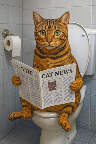 Bengal cat funny bathroom - funny,