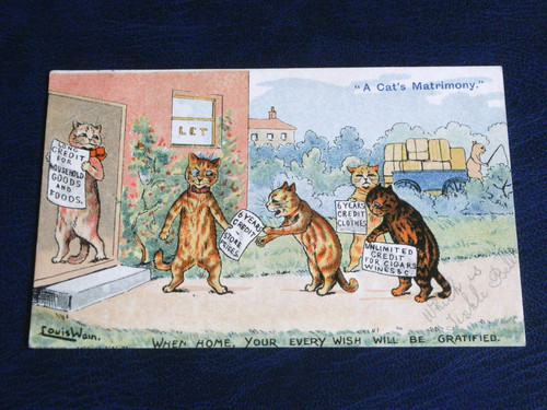 Original louis wain - , signed