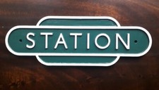Cast Alloy STATION Sign Railway Style Steam Train Great Western Railwayana SR