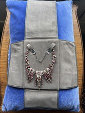 A Silver `Natural Ruby and Rose Diamond Necklace, Indian, 20th Century Vintage.