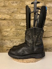 Ariat Fatbaby Western Womens Black Embroidered Leather Cowboy Boots Size UK 7