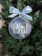 Personalised Christmas Name Bauble – Keepsake Ornament, Tree Hanging Unique Gift