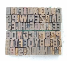 Vintage Letterpress wood/wooden printing type block typography 77pc 23mm#TP-226