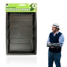 2x Heavy Duty Black Plastic