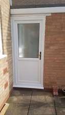 White upvc back door made - back,