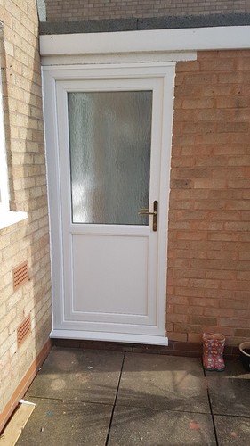 White upvc back door - white,
