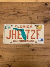 Vintage Florida - HILLSBOROUGH - US Car License Plate JHE 72F