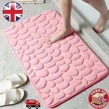 Memory Foam Bath Mat Anti-Slip Pebble Rug Soft Cobblestone Carpet Bathroom Floor