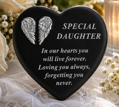Daughter memorial heart plaque - memorial,