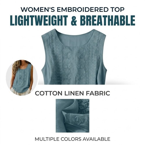 Women cotton linen - women, tank