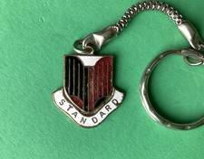 Vintage Standard Enamel Key Fob Chain badge Keyring Triumph Motor Car