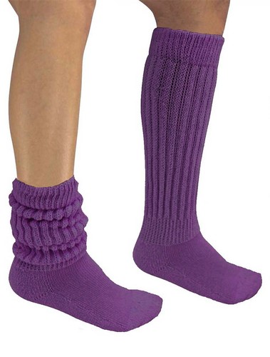 Purple slouch knee socks - purple,