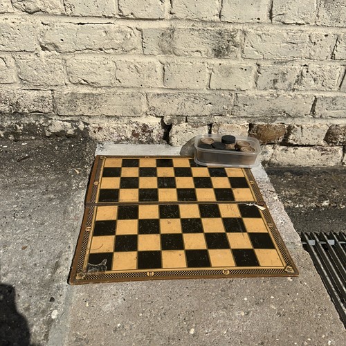 Vintage wooden draughts set - vintage,