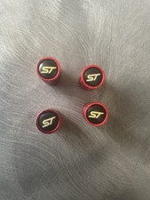 Ford ST Fiesta Focus Kuga Metal Dust Valve Caps X 4 Red USED