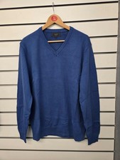 MENS ATLANTIC BAY BLUE V NECK