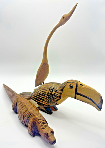 Vintage hand carved wooden - carved,