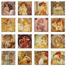 Art Nouveau Women Ceramic Tile