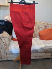 H&M Red Satin Look Trousers 34R