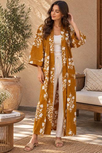 Mustard floral print - mustard, dressing